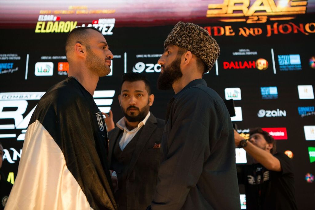 Jarrah Al-Selawe, Mohammed Shahid, Abdoul Abdouraguimov (© Brave Combat Federation)