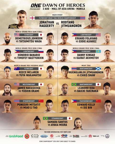 'ONE: Dawn of Heroes' fight card