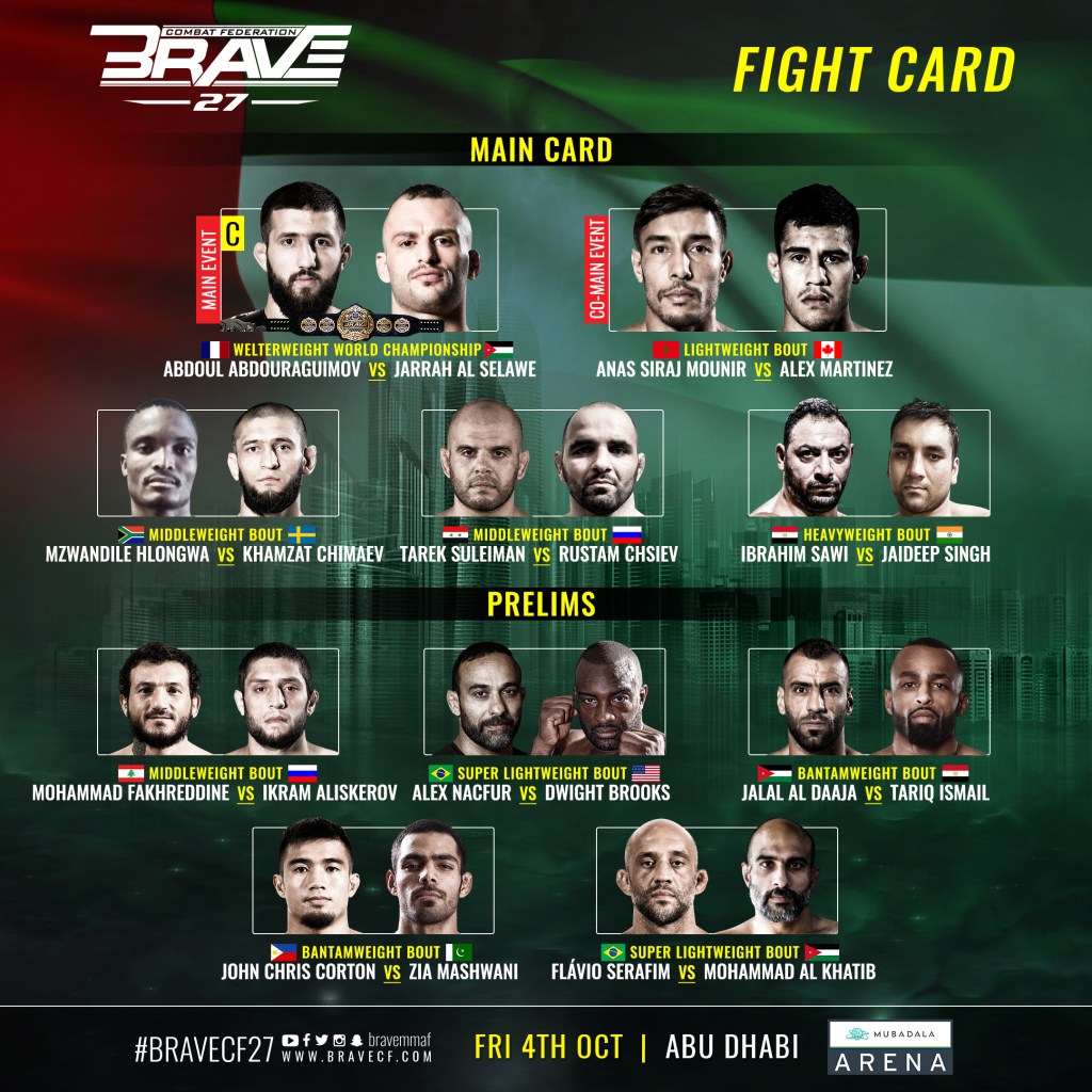 'Brave 27' fight card