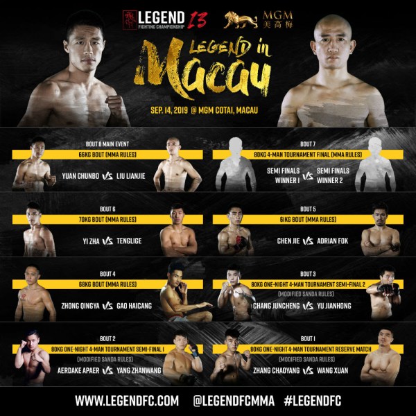 'Legend FC 13' fight card